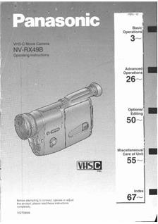 Panasonic NV RX 49 B manual. Camera Instructions.